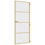 Sobna vrata tanka zlatna 83x201 5 cm kaljeno staklo i aluminij | shoptok.hr