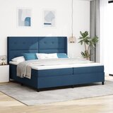 vidaXL Box Spring Postelja z Blazino in LED Modra 200x200 cm Tkanina, (22049531) | Shoptok.si