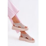 Boto Beige Platform Sandals for Women Kavira | shoptok.hr