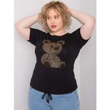 Fashion Hunters Larger size black blouse with drawstrings | Shoptok.si
