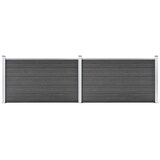 vidaXL komplet ograjnih panelov wpc 353x105 cm črn | Shoptok.si