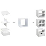 5five polica 34,5X32X34,5 cm drvo bela | ePonuda.com