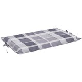  Jastuk za ležaljku sivi karirani 186x58x4 cm tkanina Oxford | Eponuda.com