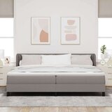 vidaXL Postelja s pomičnim dnom in vzmetnico - Taupe, 200x200 cm, Tkanina, (22052515) | Shoptok.si