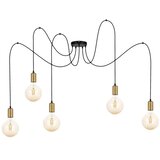  Luster na sajli MIROS 5xE27/60W/230V pauk crna/zlatna | Eponuda.com
