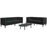  2-dijelni set sofa Chesterfield crni baršunasti | shoptok.hr