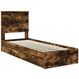  Krevet s od storage s uzglavljem Dimljeni hrast 75 x 190 cm | shoptok.hr