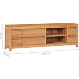 TV omarica 120x30x40 cm trdna tikovina, (20730305) | Shoptok.si
