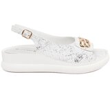 GOODIN White flat sandals with decoration | Shoptok.si