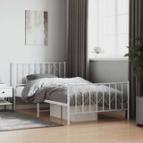 Metalni okvir kreveta uzglavlje i podnožje bijeli 107x203 cm | shoptok.hr
