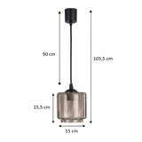 Brilagi LED luster na sajli R GLASS 1xE27/60W/230V prečnik 15 cm crna/zadimljeno bež | Eponuda.com