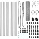 vidaXL Varovalni žičnati set z 13 drogovi 0.4x25 m Pocinkano jeklo | Shoptok.si