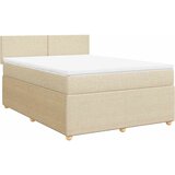  Krevet s oprugama i madracem krem 160x200 cm od tkanine Slike