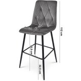 Libra stolica - tamnosivi baršun / crne noge x 2 | shoptok.hr