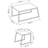  Pal Orta Sehpa - Oak OakBlack Coffee Table Set | ePonuda.com