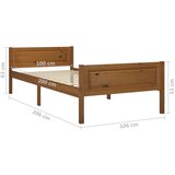  Okvir za krevet od masivne borovine boja meda 100 x 200 cm | shoptok.hr