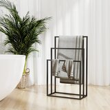 The Living Store Prostostoječe stojalo za brisače črno 48x24x79 cm železo - Stojalo Za Brisače, (21750984) | Shoptok.si