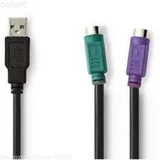 USB PS2 Adapter USB A M 2X PS2 Z 0.3m crni