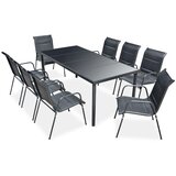  9-dijelni vrtni blagovaonski set čelični crni | shoptok.hr
