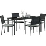 vidaXL Set od 3 Crna PE ratan 54x62.5x89 cm Izdržljivo Vrtna stolica | shoptok.hr