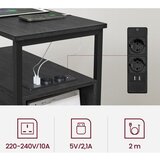  Stolić za odlaganje sa ugrađenim utičnicama i USB portovima ROD, crn | Eponuda.com