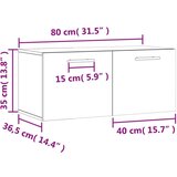 vidaXL Stenska omarica bela 80x36,5x35 cm inženirski les | Shoptok.si