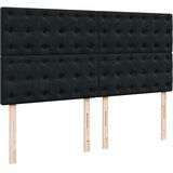 vidaXL Otomanski okvir kreveta s madracima crni 180x200cm baršunasti | shoptok.hr