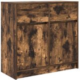  Komoda s ladicama dimljenog hrasta 80x34x76cm konstruirano drvo | shoptok.hr