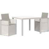  Vrtni set za objed 3 kom. Bijela i svjetlosiva PP | shoptok.hr
