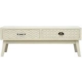 Maison Chic Klubska mizica - kavna mizica - Nizka mizica z 2 predaloma izrezljana siva 110x50x40 cm les, (21752003) Cene
