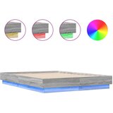 vidaXL Posteljni okvir z LED diodami siva sonoma 140x190 cm, (21081563) Cene