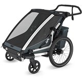 Thule Chariot Cross 2 double multifunkcionalna sportska prikolica za bicikl - 2 djece, siva | shoptok.hr