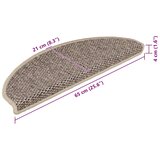  Samoljepljivi otirači za stepenice 15 kom 65x21x4 cm tamnobež | shoptok.hr