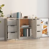  Komoda 3 kom siva boja betona od konstruiranog drva | shoptok.hr