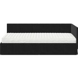 vidaXL Kutni okvir kreveta s madracem Crna 90 x 190 cm Baršun | shoptok.hr