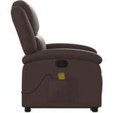  Masažni naslonjač na podizanje od umjetne kože smeđa | shoptok.hr