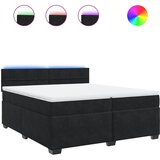  The Living Store Box spring postelja z vzmetnico črna 200x200 cm žamet - Box Spring Postelja, (21489269) | Shoptok.si