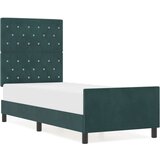 vidaXL Postelja Temno Zelena 80x200 cm Žamet, (22049085) | Shoptok.si