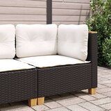 vidaXL Kutna vrtna sofa s jastucima crna od poliratana | shoptok.hr
