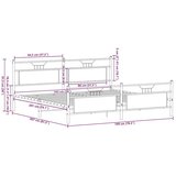 Metalni okvir kreveta bez madraca smeđa boja hrasta 193x203 cm | shoptok.hr