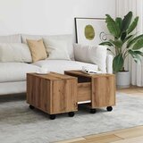 vidaXL Klubska mizica artisan hrast 60x60x38 cm inženirski les | Shoptok.si