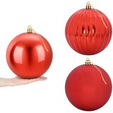  Set božićnih kuglica XXL 3 kom. Crvena Ø 25 cm Plastika - Crvena Ø 25 cm (3 kom) | shoptok.hr