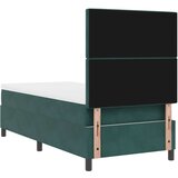 vidaXL Box Spring postelja z vzmetnico temno zelena 100x200 cm žamet, (22051154) | Shoptok.si