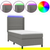 Maison Chic Box spring postelja - Vzmetna postelja z vzmetnico LED temno siva 90x190 cm blago SL15173, (21903432) | Shoptok.si