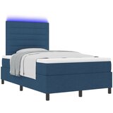 vidaXL Krevet s kutijom s madracem i LED Plavi 120x200 cm Tkanina Cijene