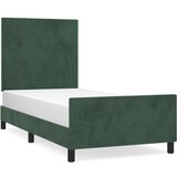 Maison Chic Posteljni okvir - Enojna postelja - Postelja za odrasle brez vzmetnice temno zelen 90x200 cm žamet-J8023, (21759786) Cene