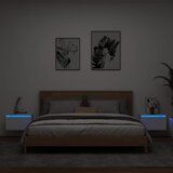 vidaXL Stenska nočna omarica z LED lučkami 2 kosa bela Cene