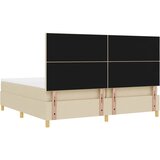  LED Box Spring Krevet s uzglavljem Krema 200 x 200 cm tkanina | shoptok.hr