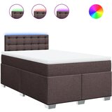 vidaXL Box spring postelja z vzmetnico temno rjava 120x190 cm blago, (21305081) Cene