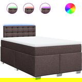 vidaXL Krevet box spring s madracem tamnosmeđi 120 x 190 cm od tkanine | shoptok.hr